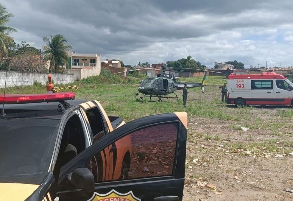 GTA e Samu atendem criança que sofreu acidente em piscina em Sergipe — Foto: DTTU Boquim