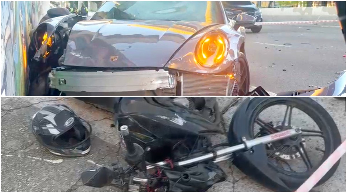 Motorista de Porsche bate em carros e motos na Zona Sul de SP; um motociclista ficou ferido