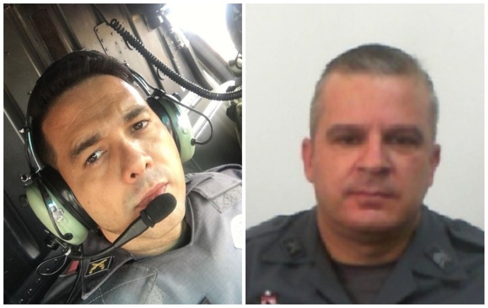 Capitão Josias Justi (à esquerda) e sargento Roberto da Silva foram mortos a tiros por colega na base da Polícia Militar, em Salto (SP) — Foto: Reprodução
