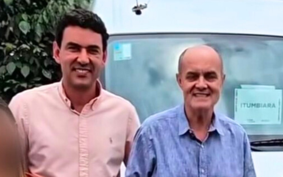 Secretário Thales Machado e o genro Diones Araújo, prefeito de Itumbiara — Foto: Reprodução/Instagram de Diones Araújo