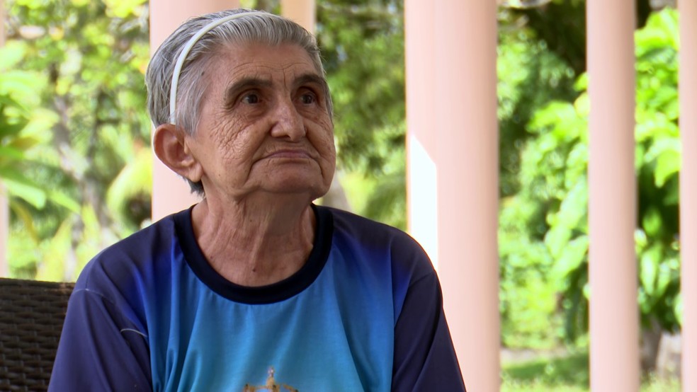 Adjani Lucena, 81 anos, moradora do Lar da Providência — Foto: Reprodução/TV Cabo Branco