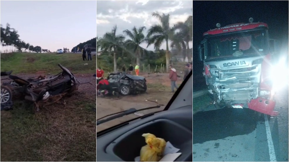Acidente entre carro e caminhão mata criança em rodovia de Capão Bonito, no interior de SP — Foto: Reprodução/Redes sociais