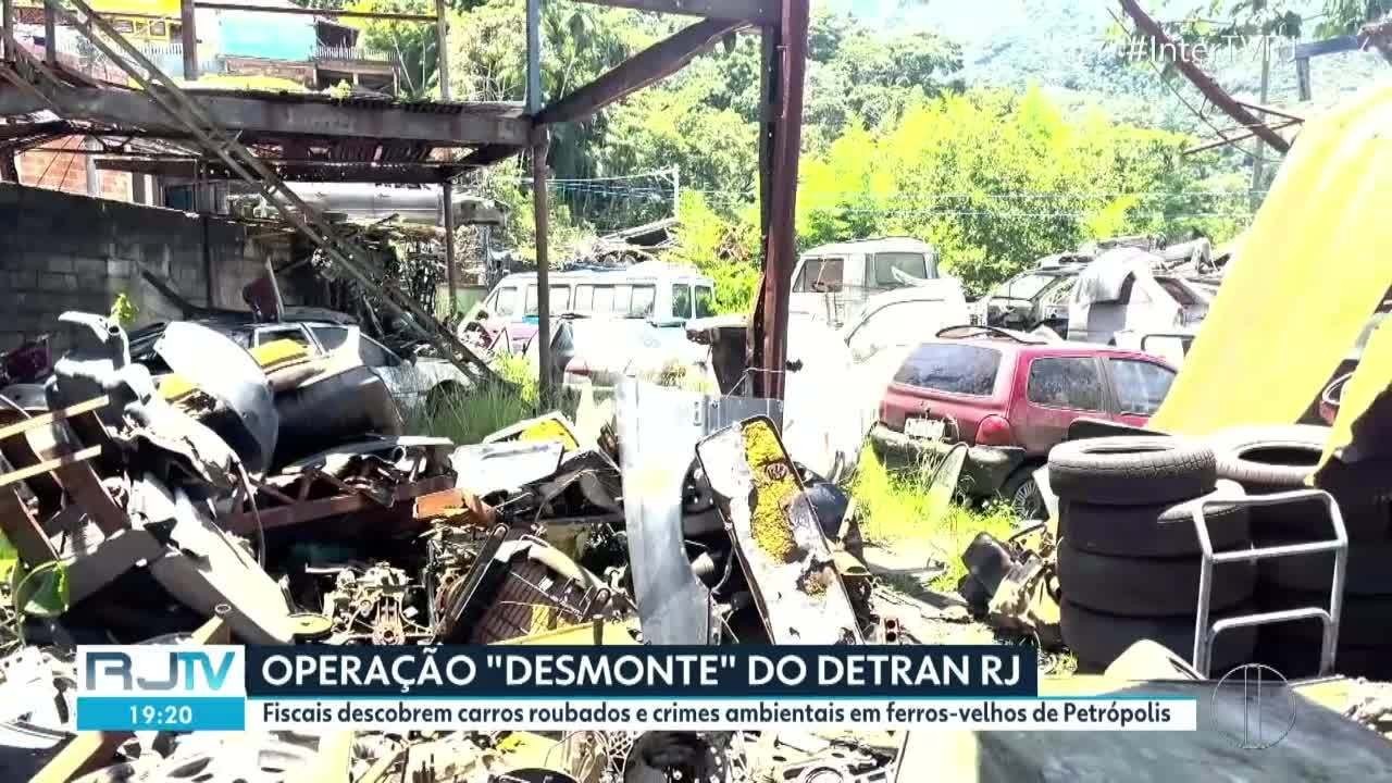 Detran-RJ encontra carro e motor furtados e interdita ferro-velho em Petrópolis
