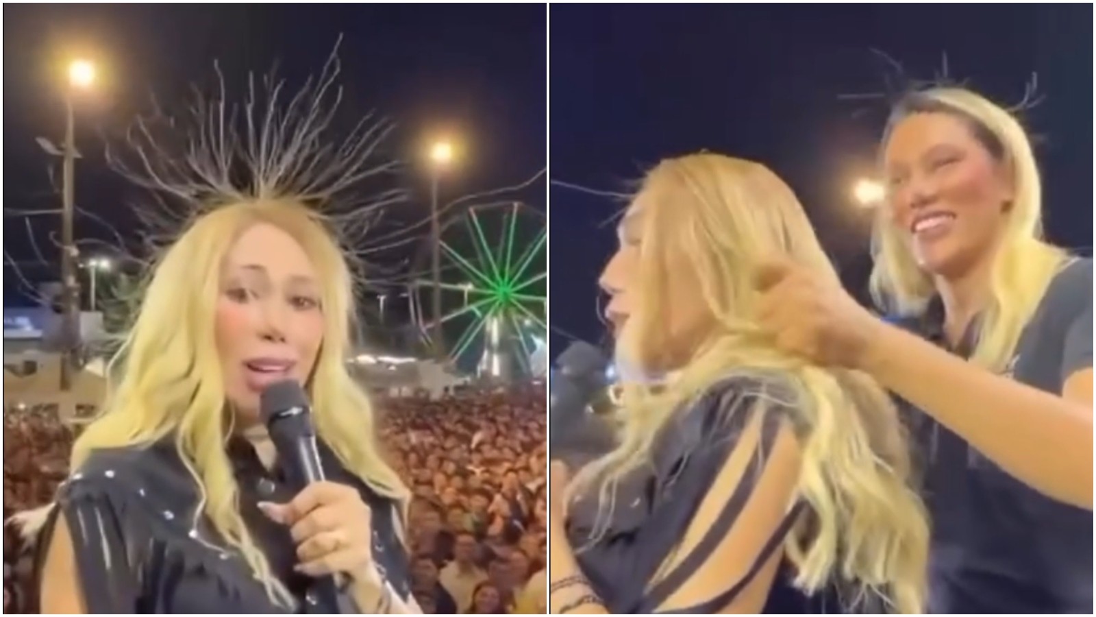 Cabelo de Taty Girl fica em pé durante show no Ceará, e cena viraliza nas redes sociais
