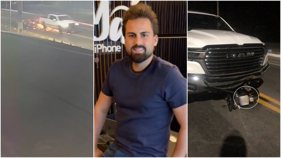 Yan Costa Pires Sena (foto) era o condutor da caminhonete que atropelou e matou o motociclista Wandeclei Bezerra Dutra, de 32 anos, no Crato. Ele fugiu do local sem prestar socorro a vítima. — Foto: Reprodução