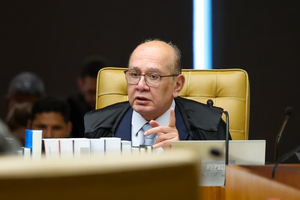 Gilmar Mendes em sessão plenária do STF - 21/10/2026 — Foto: Gustavo Moreno/STF