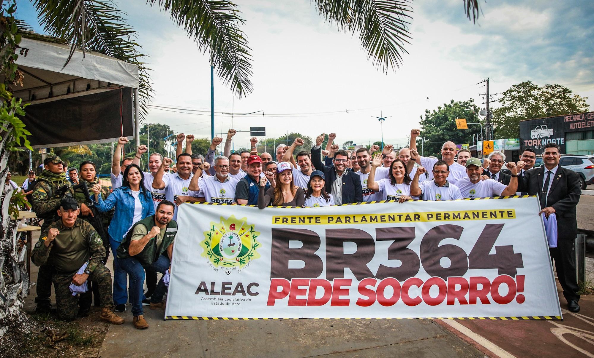 Parlamentares saem em caravana de Rio Branco a Cruzeiro do Sul para observar pontos críticos da BR-364