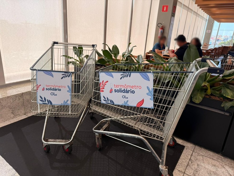 1 de 3
Ponto de arrecadação da campanha Termômetro Solidário em Bauru (SP) — Foto: Divulgação