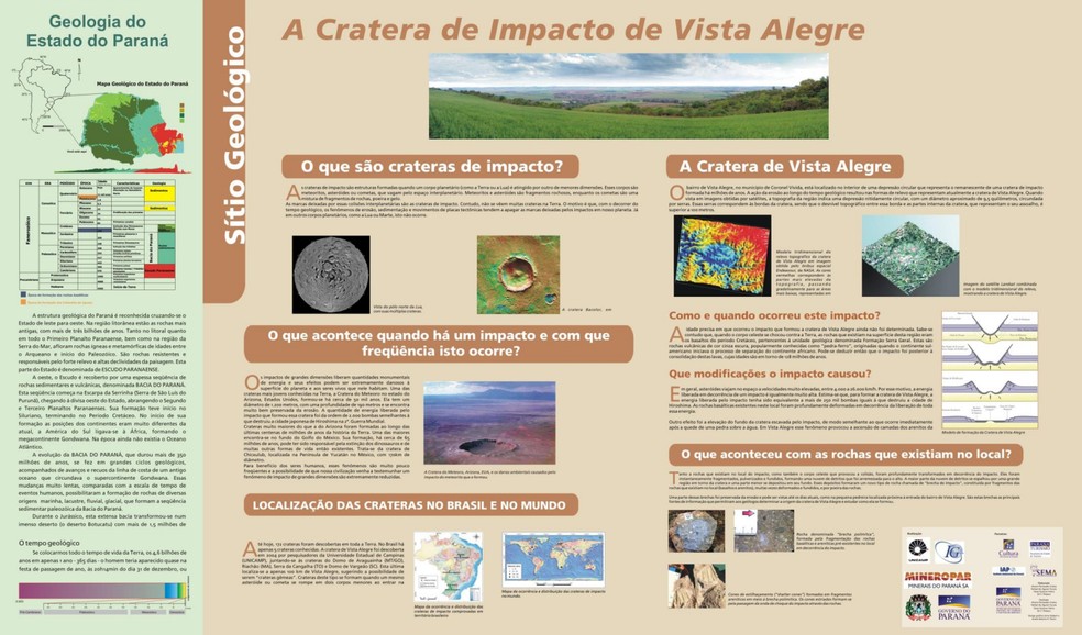 Placa mostra detalhes sobre o circuito de visitação, em Vista Alegre — Foto: Reprodução