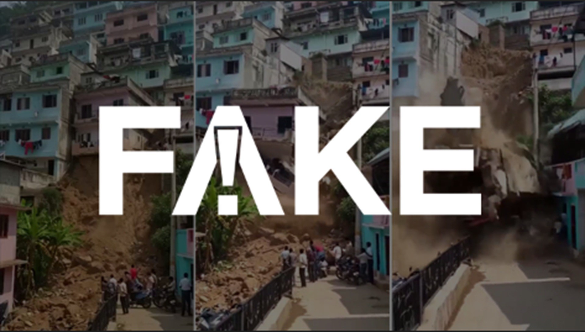 É #FAKE vídeo que mostra casa desabando após deslizamento de terra; imagens são feitas com IA