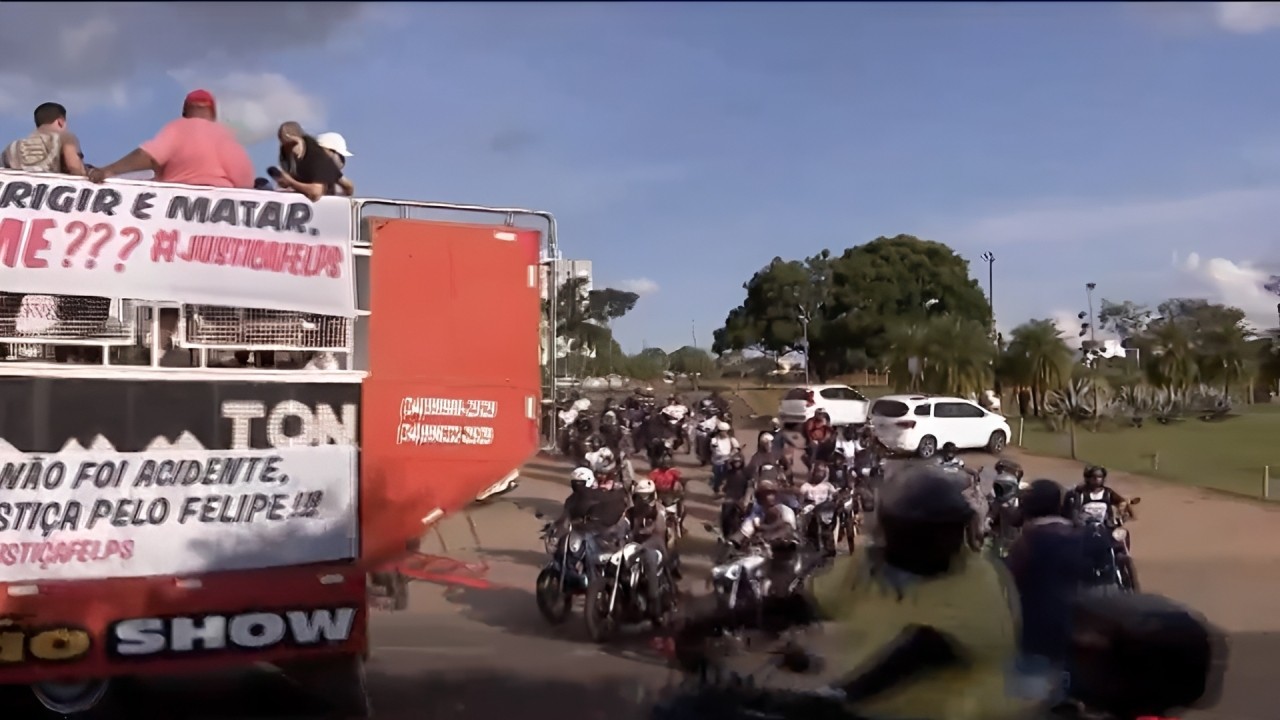 Motociata pede justiça por entregador morto em acidente causado por motorista bêbado em Uberlândia 