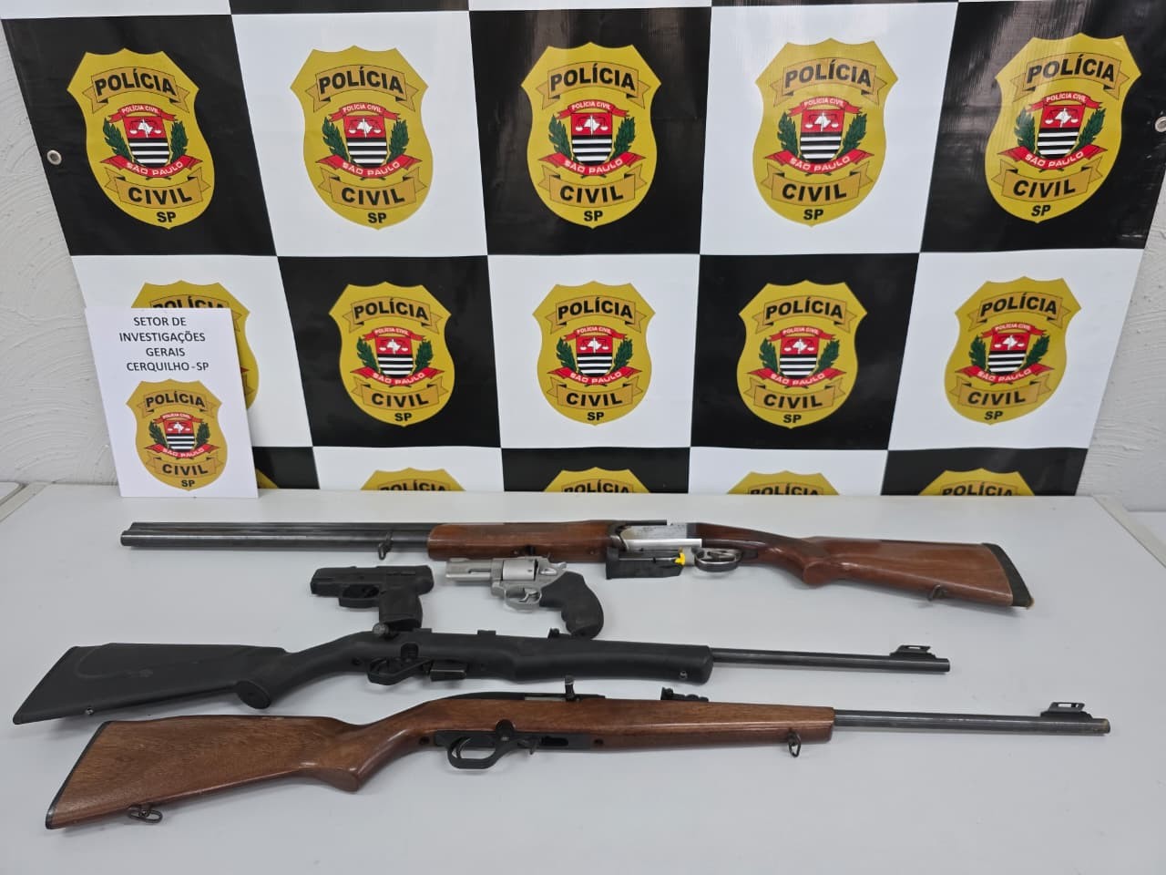 Polícia apreende seis armas na casa de investigado por violência doméstica em Cerquilho