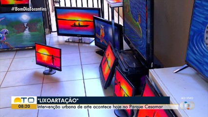 Parque Cesamar recebe intervenção urbana de arte feita a partir do lixo