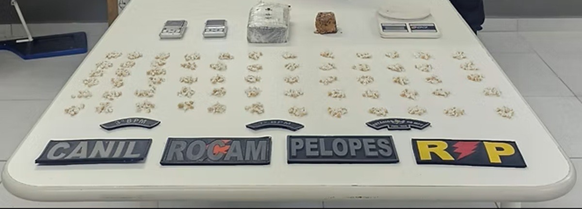 Cão farejador localiza droga e polícia apreende mais de 1kg de crack no Sertão