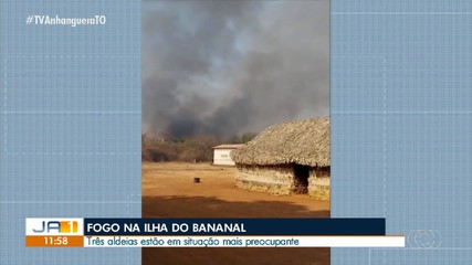 Fogo ameaça aldeias indígenas na Ilha do Bananal