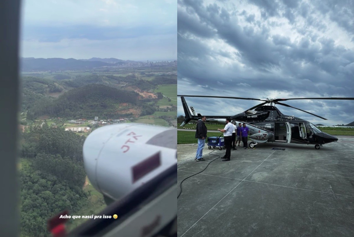 Videomaker publica imagens de dentro de helicóptero desaparecido com o cantor Rick e empresário