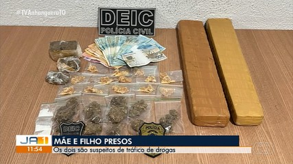 Mãe e filho são presos suspeitos de tráfico de drogas