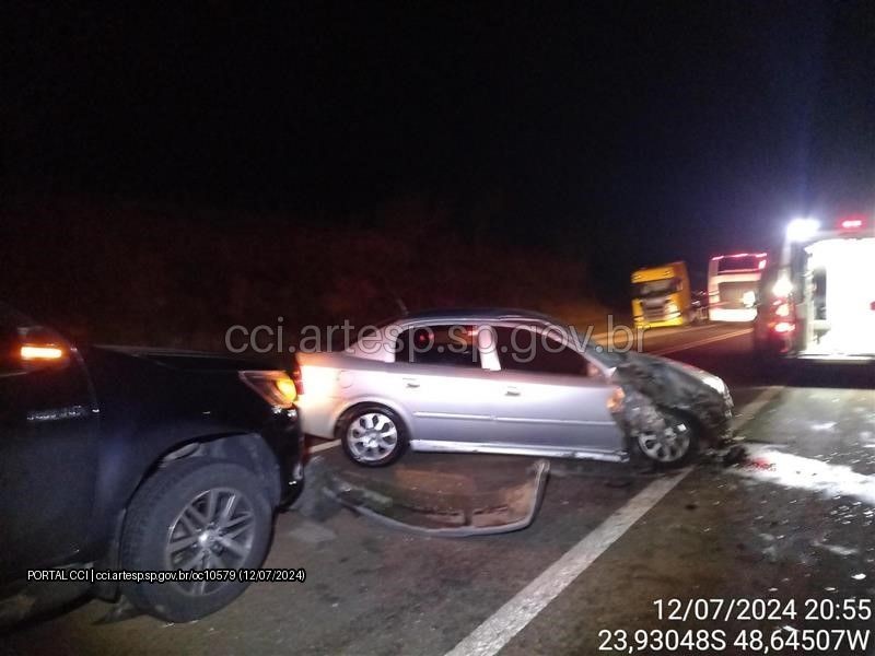 
Acidente entre carro e caminhão deixa feridos na SP-258 em Taquarivaí