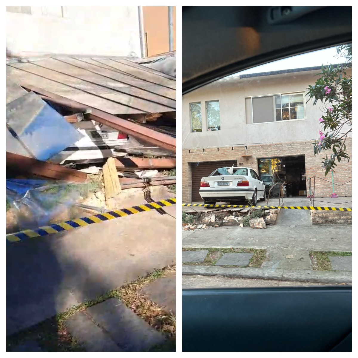 BMW invade cafeteria em Santo Amaro e derruba cobertura da área externa; testemunhas dizem que motorista acelerou em vez de frear