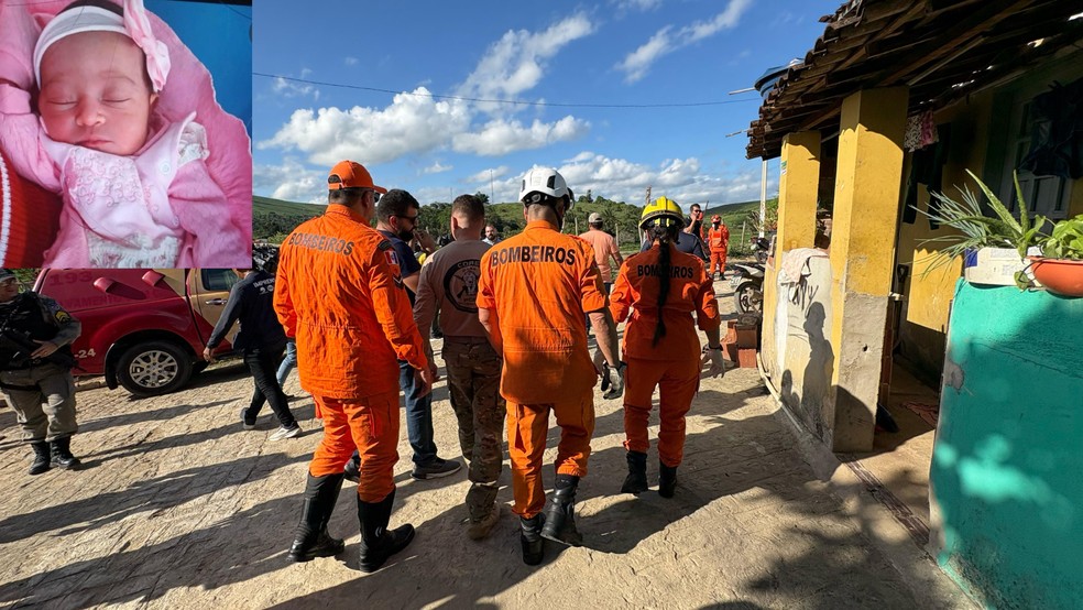 Bombeiros buscam por corpo de recém-nascida Ana Beatriz — Foto: PC-AL