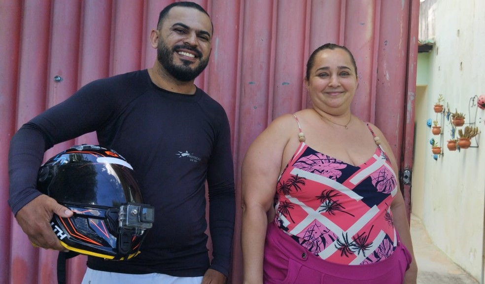 Mariano e Fernanda se reencontraram nesta quarta-feira (2), doze dias após o incidente — Foto: Darlene Barbosa/TV Verdes Mares