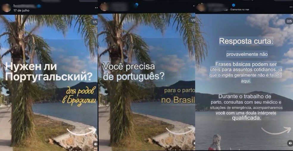 Agências anunciam processo de parir no Brasil voltado para famílias russas nas redes sociais. — Foto: Reprodução/Redes sociais