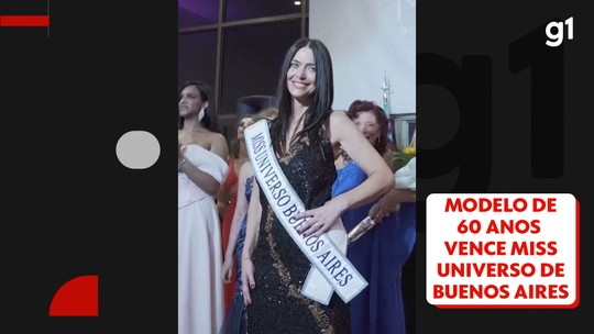 Modelo de 60 anos que concorreu ao prêmio Miss Universo Argentina fica sem a coroa - Programa: G1 Mundo 