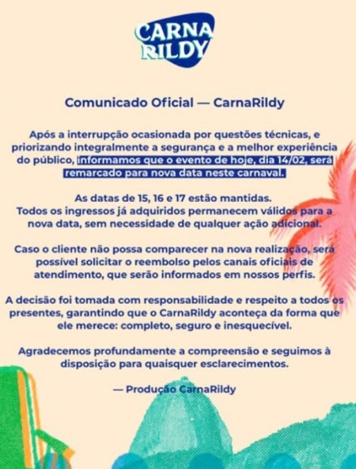 Parte do piso do CarnaRildy cede na Cidade das Artes, no Rio; VÍDEO 