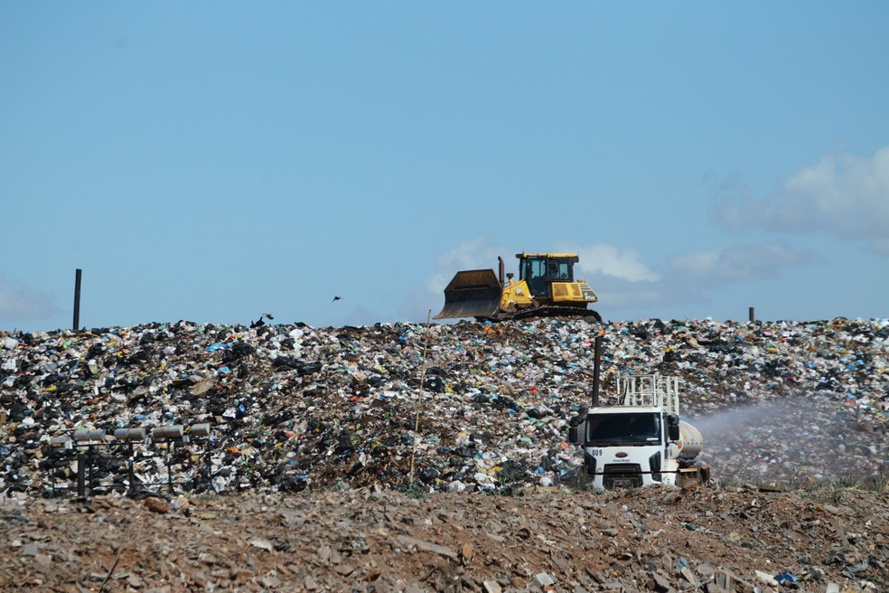 Aterro Sanitário em Uberlândia (MG) usado para o descarte de lixo. — Foto: Prefeitura de Uberlândia/Divulgação