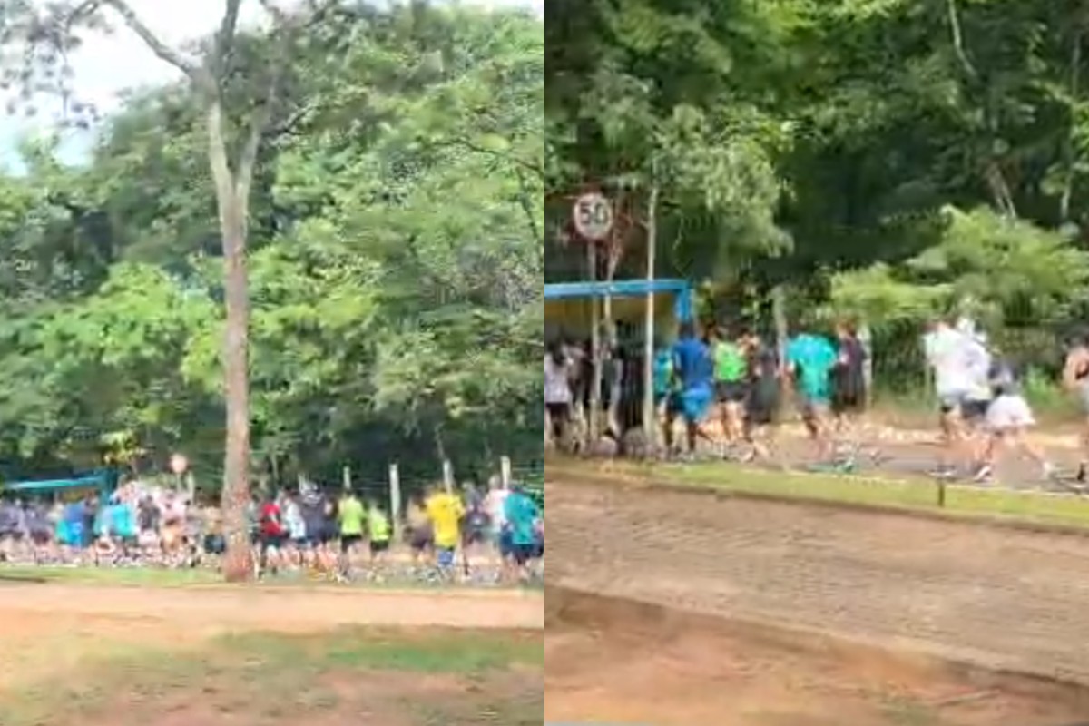 Grupo de corrida para trânsito e causa tumulto em parque de Campo Grande; veja vídeo
