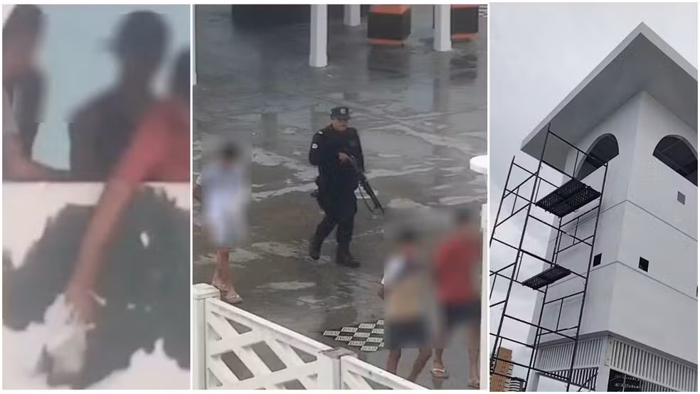 Vídeo: Adolescentes são apreendidos por vandalizar mirante da Ponte dos Ingleses um dia após conserto, em Fortaleza (CE) — Foto: Reprodução