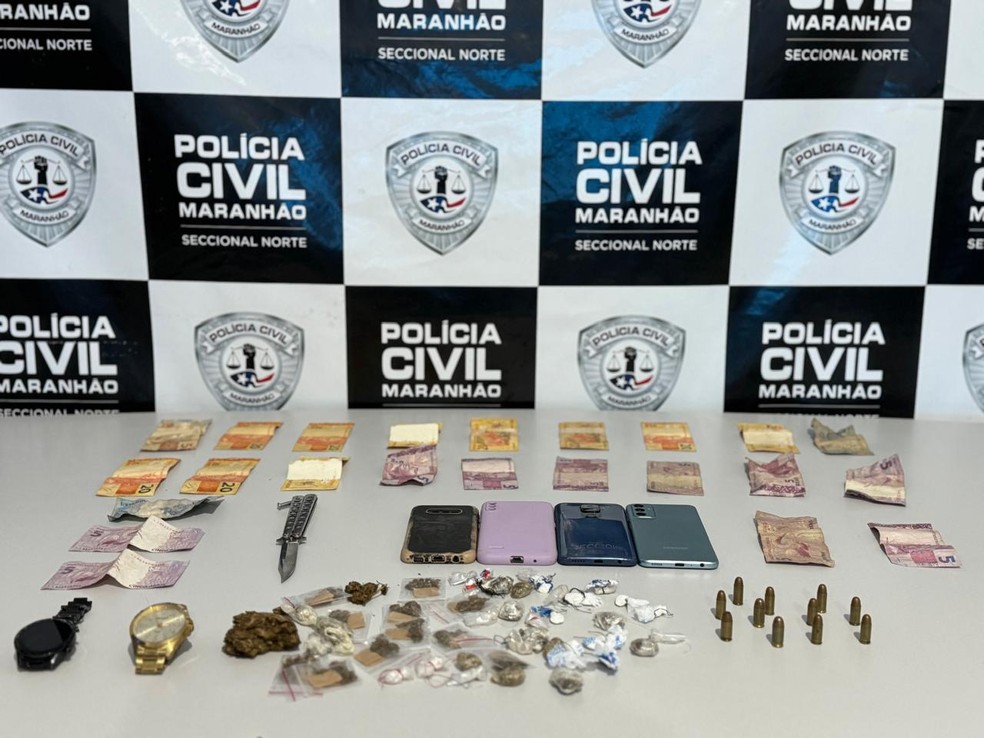 Presos suspeitos de assaltarem clientes de restaurante na avenida Litorânea em São Luís — Foto: Divulgação