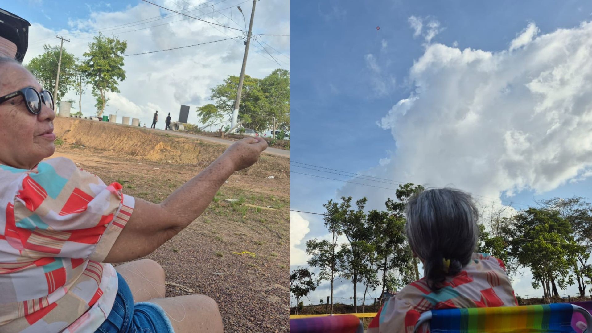 Avó empina pipa com netos durante festival na 54ª Expofeira do Amapá: 'muito divertido'