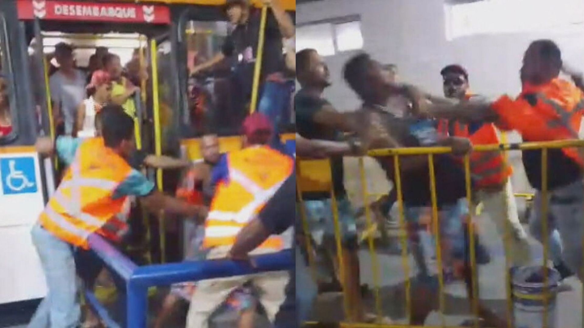 Fiscais e passageiros trocam socos e chutes em terminal de ônibus no Recife; VÍDEO