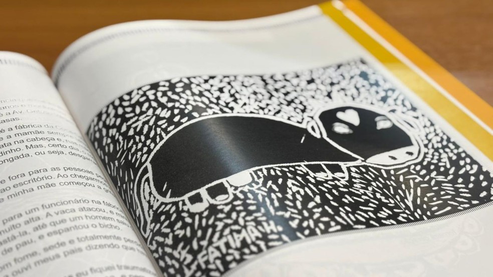 4 de 5
Livro com quase 40 autores resgata lembran&ccedil;as de idosos e incentiva arte com ilustra&ccedil;&otilde;es de xilogravuras em Bauru &mdash; Foto: Clara Sganzerla/g1