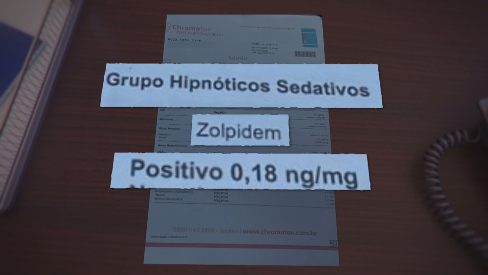Uma clínica particular encontrou 0,18 miligramas de Zolpidem no organismo do menino. — Foto: Reprodução/TV Globo