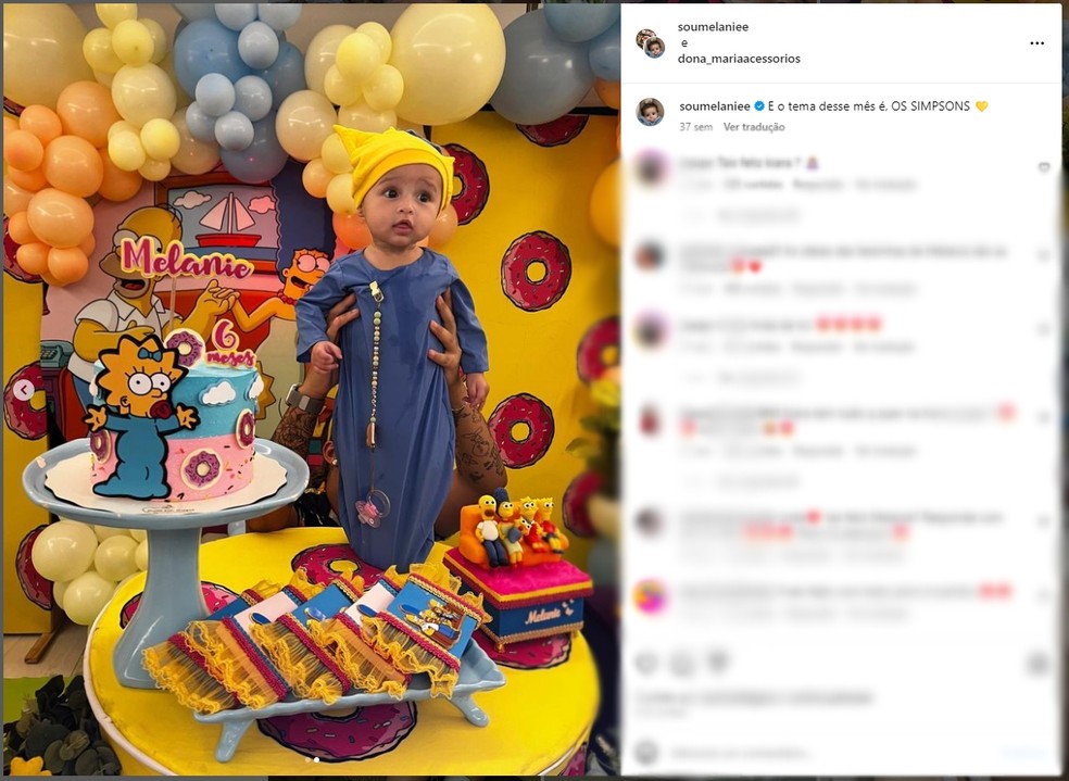 Melanie, filha da MC Loma, faz sucesso no Instagram com os temas dos seus 'mesversários' — Foto: Instagram/Reprodução