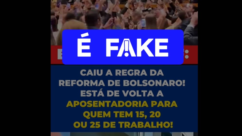 Vídeos nas redes sociais propagam informação falsa sobre a derrubada da idade mínima para aposentadorias