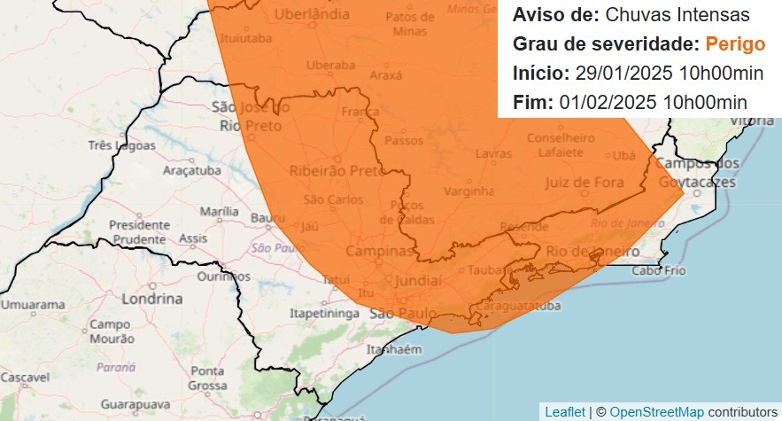 Inmet faz alerta laranja para chuvas intensas na região de Piracicaba; entenda avisos