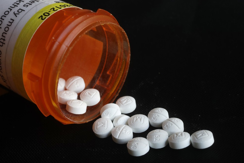 Comprimidos de oxicodona em Nova York (EUA) — Foto: Mark Lennihan/AP