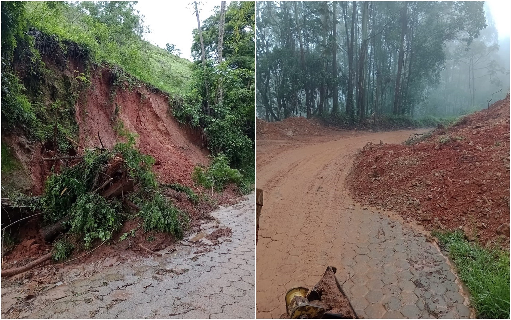 Chuvas causam queda de barreiras, alagamentos e interrupção do abastecimento de água em Virgínia, MG