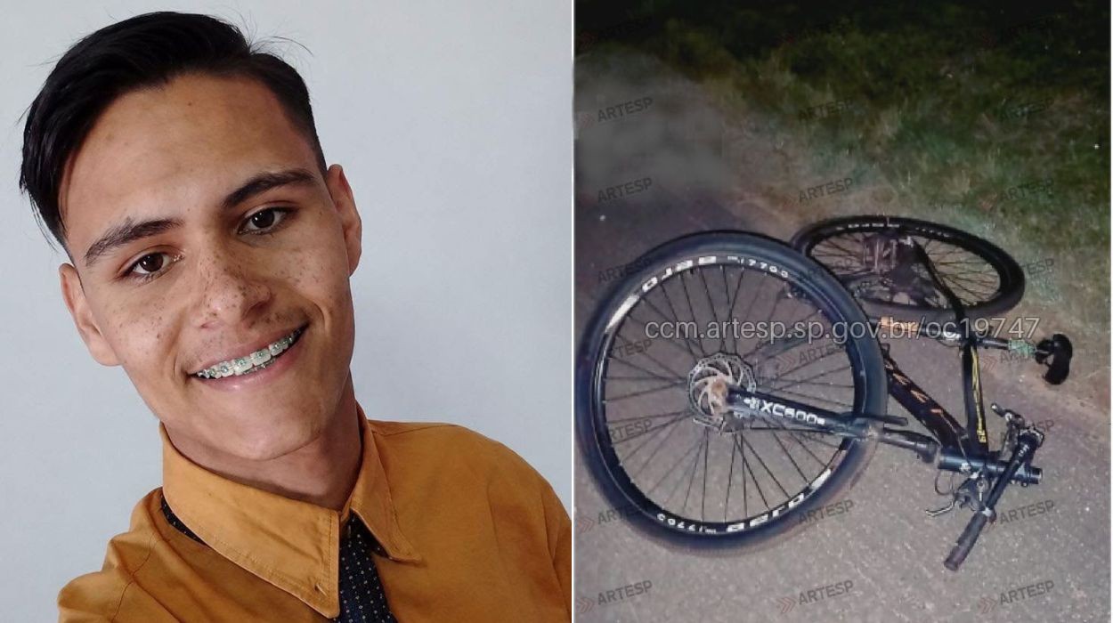 Ciclista bate de frente com outro, cai na pista e morre atingido por caminhão no interior de SP