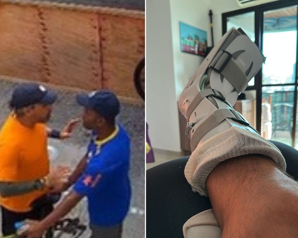 Empresário rompe tendão do pé após tentar dar chute em bandido e impedir um furto de bicicleta no litoral de SP — Foto: Arquivo Pessoal
