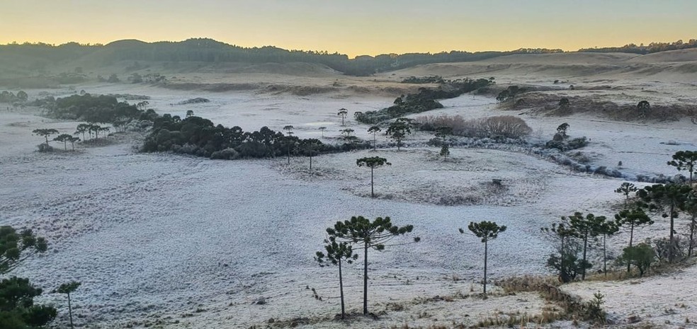 SC deve ter frio intenso com temperatura de 7C na Serra Santa Catarina G1
