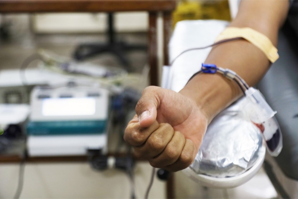 Doação de sangue RN doador RN Hemonorte Natal — Foto: Sandro Menezes/governo do RN