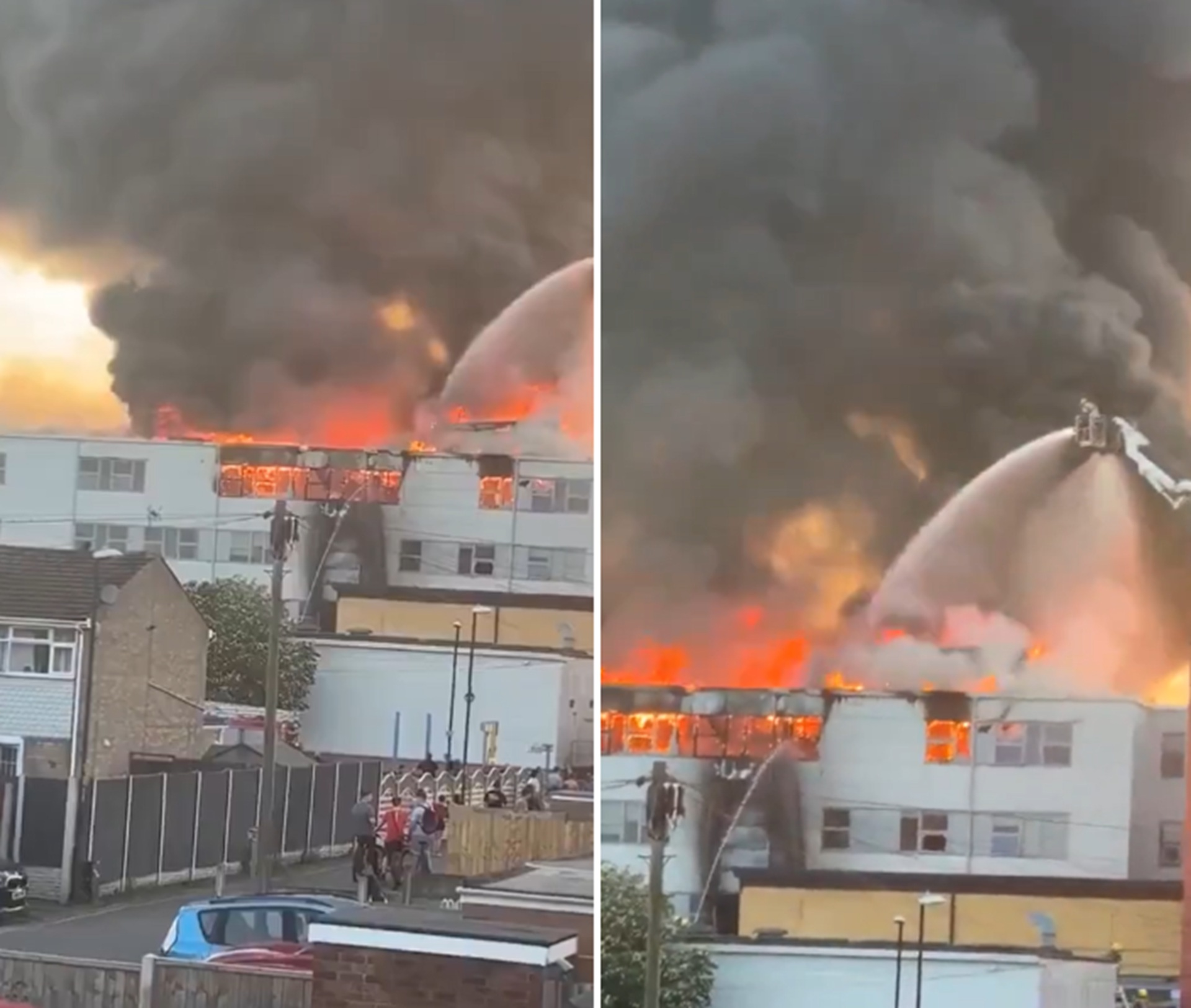 É #FAKE que vídeo de prédio em chamas mostre Tel Aviv após ataque de mísseis do Irã; registro é de incêndio na Inglaterra