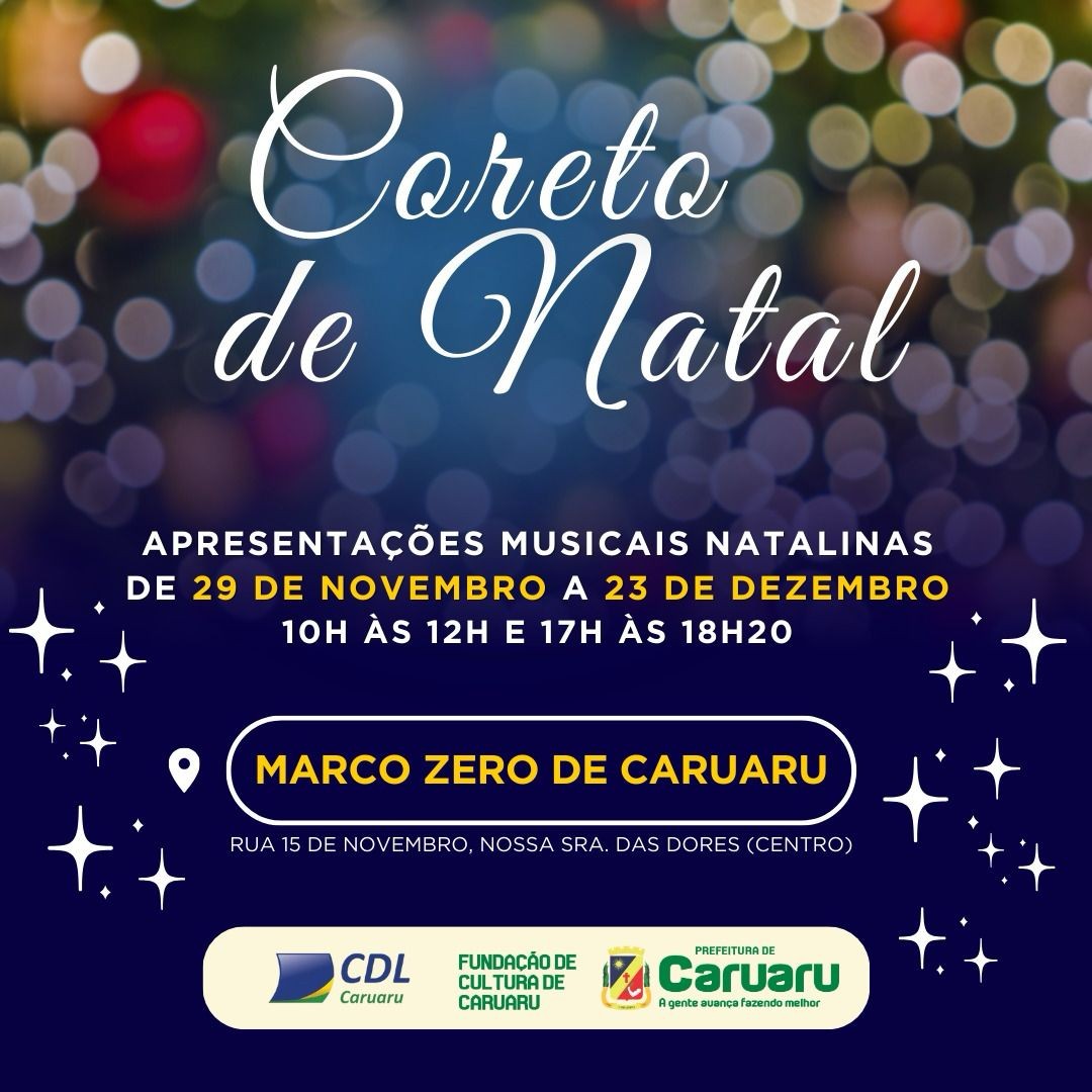 Prefeitura de Caruaru divulga programação de natal no Marco Zero