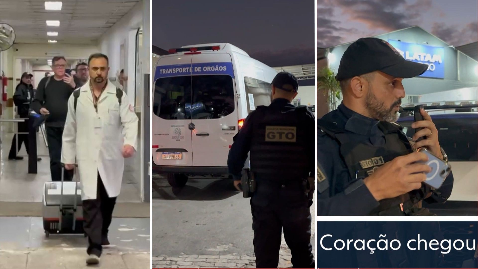 Força-tarefa paralisa trânsito de Vitória e leva coração de doador do ES até avião fretado para SP em 12 minutos