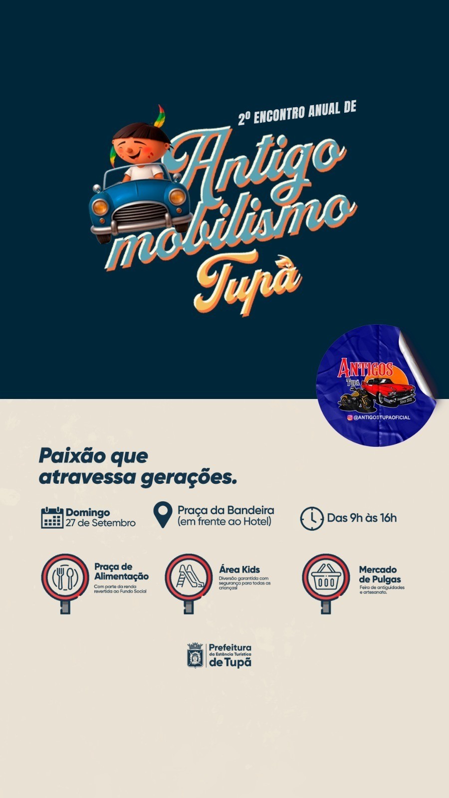 Tupã recebe neste domingo o 2º Encontro de Antigomobilismo com música e atrações