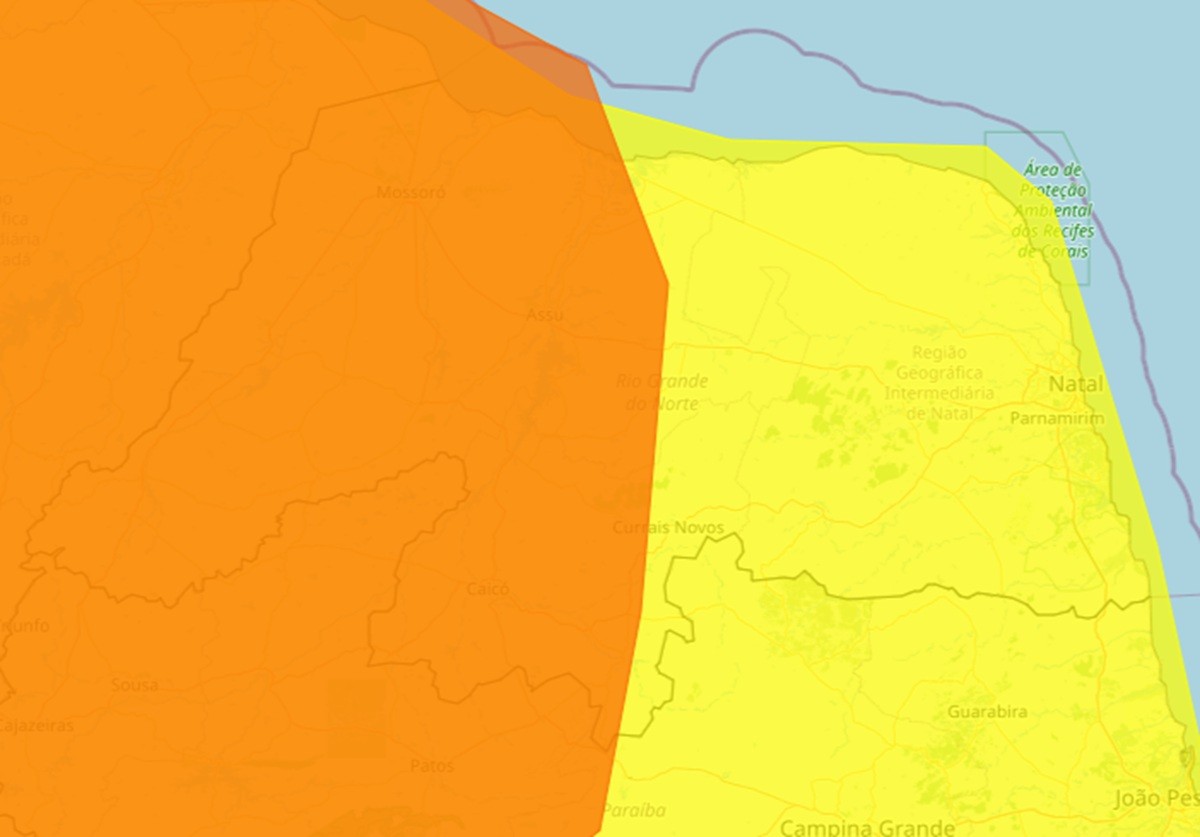 Alertas: Inmet publica aviso de chuvas intensas até sábado (4) no RN